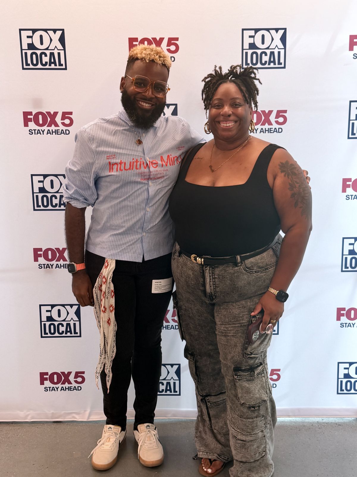 Gary and Michelle at the Fox 5 step-and-repeat